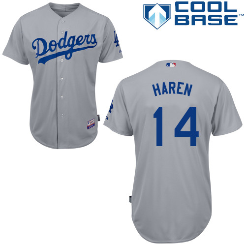 Dan Haren #14 mlb Jersey-L A Dodgers Women's Authentic 2014 Alternate Road Gray Cool Base Baseball Jersey